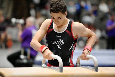 Acellus Academy student, Jackson F., at gymnastics competition.