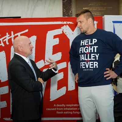 Senator Mark Kelly (D-AZ) and Rob Gronkowski at the Fight Valley Fever event on Capitol Hill
