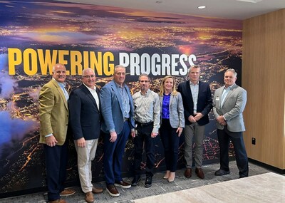 Executives from CRH meet with Caterpillar CEO Jim Umpleby and Group President Denise Johnson at the company's headquarters in Irving, Texas.