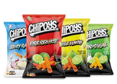 Made with the highest quality ingredients, Chipoys Rolled Tortilla Chips use a unique rolled shape for added crunch. Currently, Chipoys has four options in its lineup of zestful and full-flavored chip choices ? Original, Fire Red Hot, Chile Limon and Spicy Ranch.