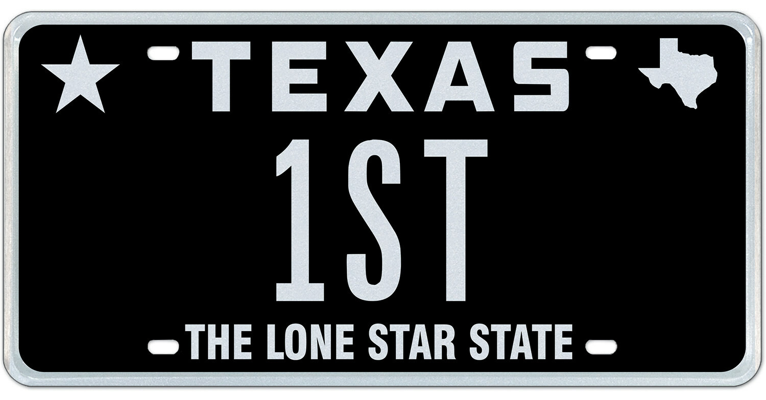 Classic Black was Texas' #1 Selling Plate in 2023!