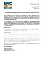 NGEX ANNOUNCES FILING OF LOS HELADOS AND LUNAHUASI TECHNICAL REPORT (CNW Group/NGEx Minerals Ltd.)