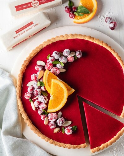 IACP award-winning Cranberry Almond Tart crafted and photographed by food marketing agency Ingredient for Dinner Bell Creamery.