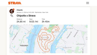 Chipotle and Strava team up to help fans hit, not quit their wellness goals in 2024. Chipotle is the first restaurant brand to build a customized challenge and segments on Strava.