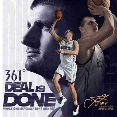 Nikola Jokić has officially signed a signature shoe deal with performance footwear brand 361° and will assume the role of Global Brand Ambassador.