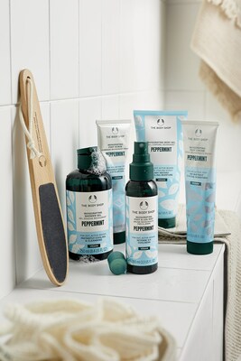 The Body Shop's 100% vegan certified Peppermint range. (CNW Group/The Body Shop North America)