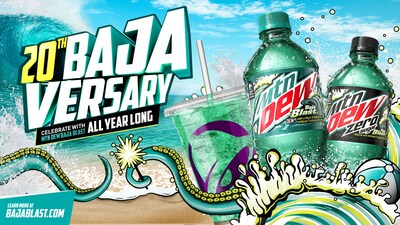 MTN DEW BAJA BLAST is turning 20 years old and to celebrate this momentous BAJAVERSARY, the brand is giving fans a full year of MTN DEW BAJA BLAST in stores nationwide for the first time.