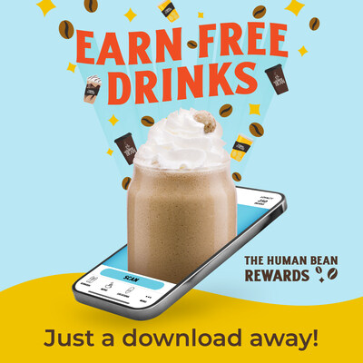 Earn rewards and free drinks with The Human Bean app.