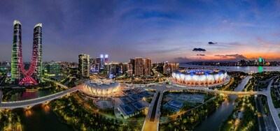 Hangzhou Olympic Sports Center Stadium and Hangzhou Olympic Sports Center Tennis Center, also known as "Big lotus"and "Little lotus".