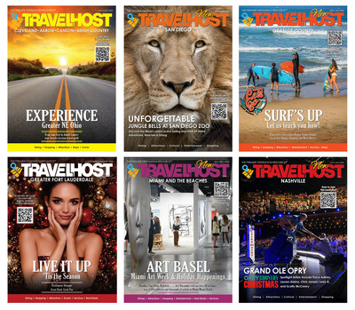 TravelHost Magazines, from left to right: Northeast Ohio, San Diego, Orange County, Greater Fort Lauderdale, Miami and the Beaches, Nashville