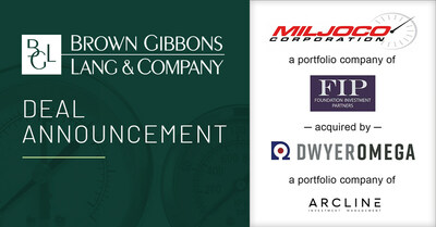 Brown Gibbons Lang & Company (BGL) is pleased to announce the sale of Miljoco Corporation (Miljoco), a leading designer, manufacturer, and distributor of a broad range of temperature and pressure measurement instruments for mission-critical applications and a portfolio company of Foundation Investment Partners, LLC, to DwyerOmega, a leading manufacturer and global provider of innovative sensors and instrumentation solutions and a portfolio company of Arcline Investment Management.