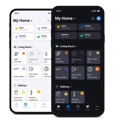 Homey Mobile App: Dark Mode and Light Mode