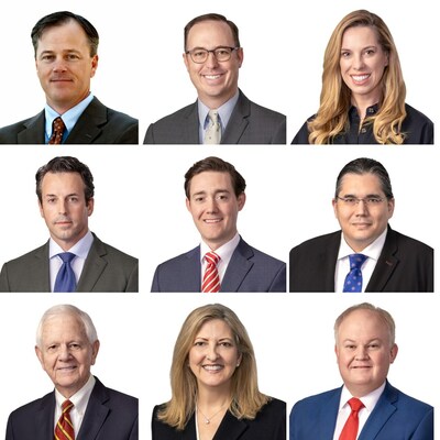 From left to right, Marc Dunbar, Daniel Russell, Jennifer Ungru, Christopher Moya, William Hall, Daniel McGinn, Peter Dunbar, Martha Edenfield, and French Brown