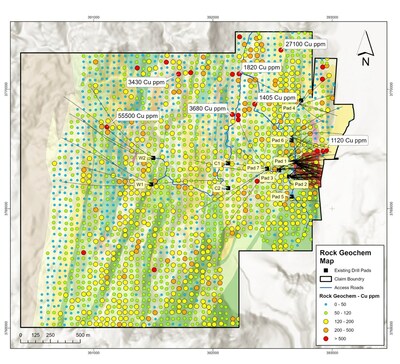 Figure 1. Copper concentration map (CNW Group/Arizona Metals Corp.)