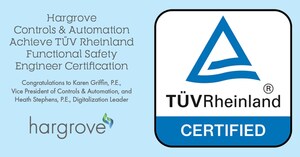 Hargrove Controls &amp; Automation's Karen Griffin, P.E., and Heath Stephens, P.E., Achieve TÜV Rheinland Functional Safety Engineer Certification