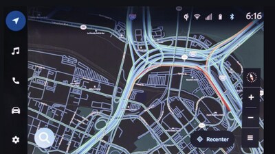 Image of a Toyota navigation system produced with Mapbox