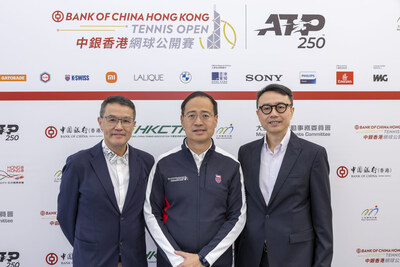 As the Official Network Partner for the Bank of China Hong Kong Tennis Open 2024, HKBN will work together with HKCTA and RUCKUS to provide a world-class internet experience. (From left: Wilson Ching, RUCKUS NETWORKS Regional Director, GC (Mainland China, HK, Macau and Taiwan); Michael Cheng, Hong Kong, China Tennis Association President; Martin Ip, HKBN Co-Owner, Chief Technology Officer and Vice President of Sales Engineering, Enterprise Solutions.)