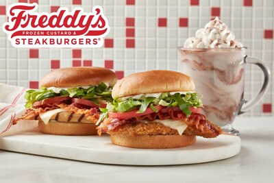 Freddy's new Chicken Club Sandwiches and Frozen Hot Chocolate Shake