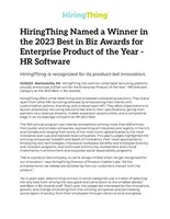HiringThing Named a Winner in the 2023 Best in Biz Awards for Enterprise Product of the Year - HR Software