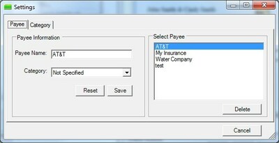 Setup Payee