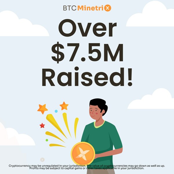 Bitcoin cloud-mining project Bitcoin Minetrix has raised $7.5 million so far in its presale (PRNewsfoto/Bitcoin Minetrix)