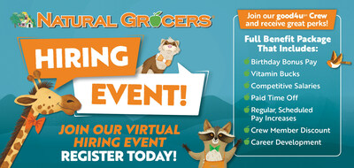 Natural Grocers is now hiring for its new store coming soon to Incline Village, NV. Interested candidates are invited to attend a Virtual Hiring Event on Jan. 10 for more information.