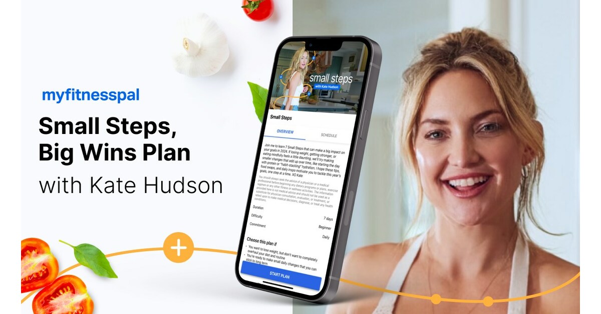 Kate Hudson Teams Up with MyFitnessPal for 2024 Small Steps, Big Wins Plan