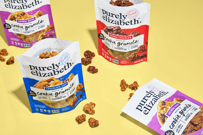 Purely Elizabeth Cookie Granola comes in three mouthwatering flavors to obsess over: Chocolate Chip, Double Chocolate and Oatmeal Raisin. They are Certified Gluten-Free, Vegan and Non-GMO Project Verified.