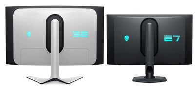 Left to right: Alienware 32 4K QD-OLED Gaming Monitor (AW3225QF) and Alienware 27 360Hz QD-OLED Gaming Monitor (AW2725DF)