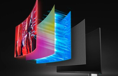 Alienware monitors’ 3-layer structure of Quantum Dots allows blue self-emitting pixels and a layer of QD nanoparticles on top to create the other colors you see on the screen.