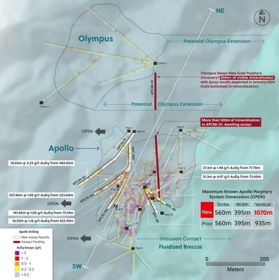 Figure 1: Plan View of Drill Holes Announced in this Release and Visual Results for APC88-D1 (CNW Group/Collective Mining Ltd.)