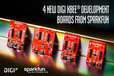 4 new development boards from SparkFun and Digi International.