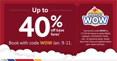 Southwest Airlines launched one of its largest sales of the year as part of its Week of WOW 2024.