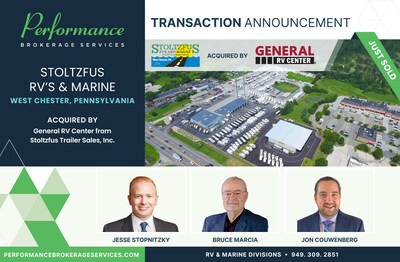 Stoltzfus RV’s and Marine - General RV Center - Performance Brokerage Services (PRNewsfoto/Performance Brokerage Services)