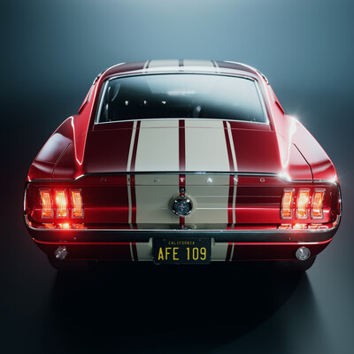 The fully-restored 1967 Mustang Fastback named Lightning is a cognizant car that uses Bmmpr’s state-of-the-art technology to react to its driver.