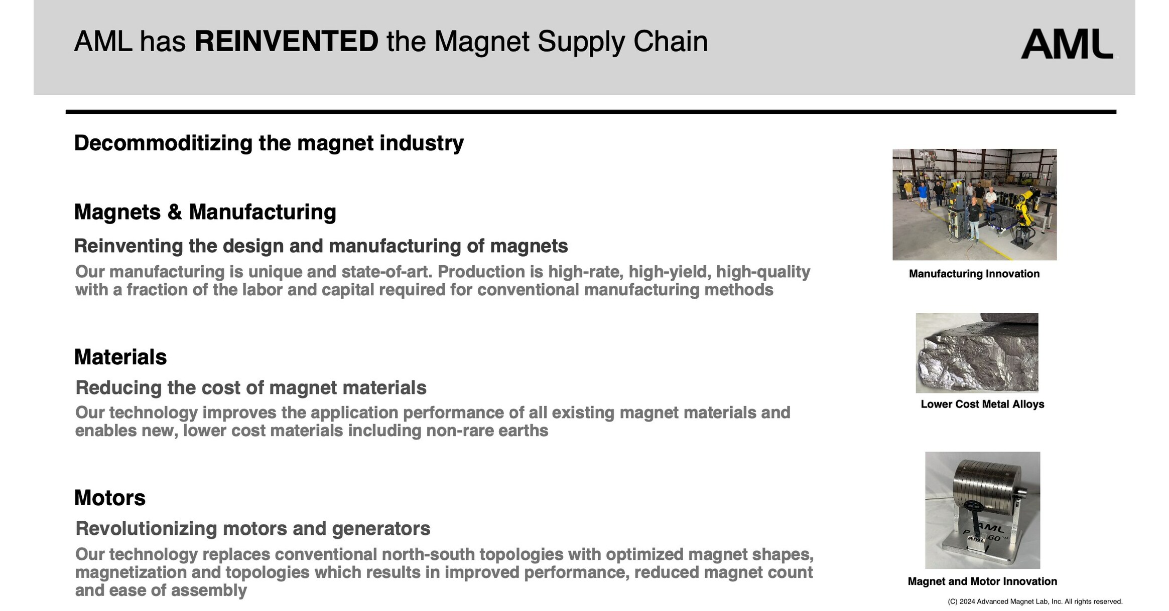 Advanced Magnet Lab Inc. to Present at the National Defense Industrial  Association (NDIA) Mine-to-Magnet Workshop on January 16-17, 2024 in  Bethesda, MD