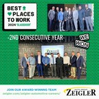 For a second consecutive year Zeigler Auto Group has taken home a Glassdoor Best Places to Work Award, this time for 2024 in the large US business category