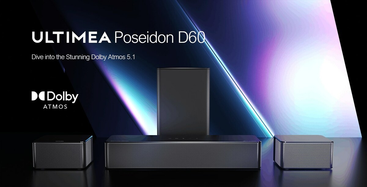 ULTIMEA Poseidon D60 5.1 Dolby Atmos Sound Bar, 410W Surround Sound Ba –  VIPOutlet