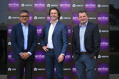 At the launch of Vertiv's new manufacturing plant in Chakan, Pune.  From left to right - Subhasis Majumdar, Managing Director, Vertiv India, Giordano Albertazzi, CEO, Vertiv and David Fallon, Chief Financial Officer, Vertiv