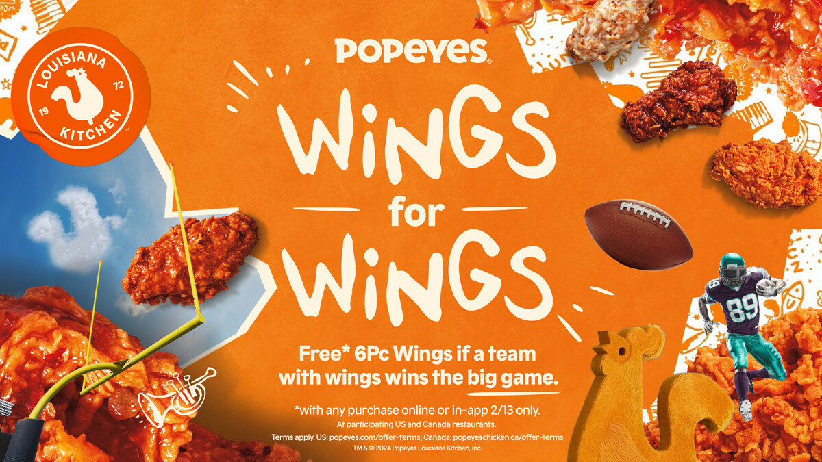 POPEYES® PROMISES FREE* WINGS IF A TEAM WITH WINGS WINS THE BIG GAME - Vimarsana News