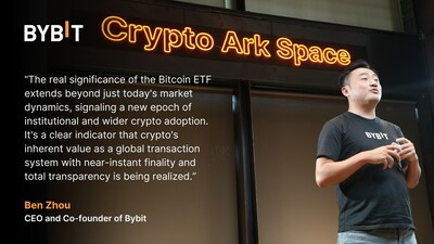 Ben Zhou, de Bybit, comparte sus impresiones sobre la aprobación del ETF de Bitcoin al contado (PRNewsfoto/Bybit)