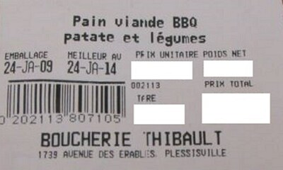 Pain viande BBQ patate et lgumes (Groupe CNW/Ministre de l'Agriculture, des Pcheries et de l'Alimentation)