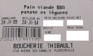Avis de ne pas consommer de pain de viande BBQ préparé et vendu par l'entreprise Boucherie Thibault inc.