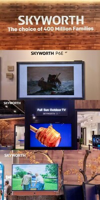 SKYWORTH Lifestyle series TV: Clarus Full Su Outdoor TV, Canvas Art Display, and the Companion Portable Display, offering an exquisite blend of form and function tailored to diverse lifestyles.