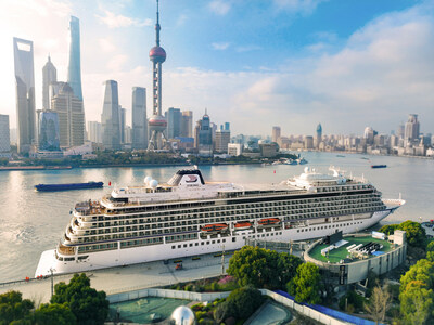 Viking today announced three new, first-of-their-kind voyages that will provide guests with exclusive access to China in 2024. The new itineraries range from 10 to 20 days and<br />
will operate from September to November on the Viking Yi Dun—formerly the Viking Sun—a sister ship on Viking’s award-winning ocean fleet. Pictured here, the Viking Yi Dun docked in Shanghai. For more information, visit www.viking.com.