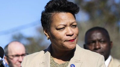 Mayor LaToya Cantrell holds a press conference Tuesday, Nov. 28, 2023. (Photo by Sophia Germer, The Times-Picayune)</p>
<p>Staff Photo by Sophia Germer