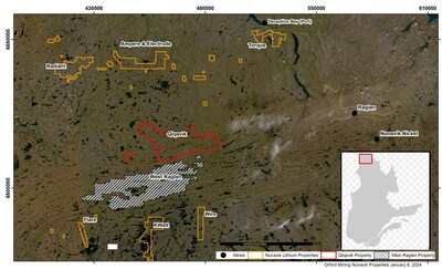 Exhibit 1. Orford’s Property Locations in the Nunavik Region of Quebec (CNW Group/Orford Mining Corporation)