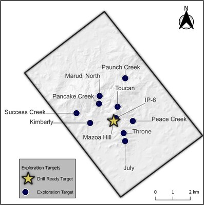 Figure 1. Property overview showing exploration targets. (CNW Group/Golden Shield Resources)