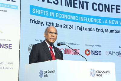 Dr. Subba Rao Duvvuri, Ex-Governor - Reserve Bank of India, delivering his keynote address at the CFA Society's 14th India Investment Conference