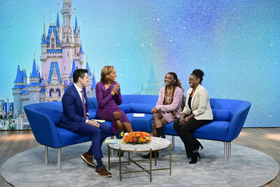 Sophia Halm, a student at Columbia High School in New Jersey, and her mother, Cynthia Halm, are interviewed on Good Morning America by Robin Roberts and Gio Benitez on Jan. 15, 2024, as Sophia discussed her selection in this year’s Disney Dreamers Academy at Walt Disney World Resort in Lake Buena Vista, Fla. Disney Dreamers Academy is a mentoring program hosted annually at Walt Disney World Resort to foster the dreams of Black students and teens from underrepresented communities. (ABC/ Jeff Neira)